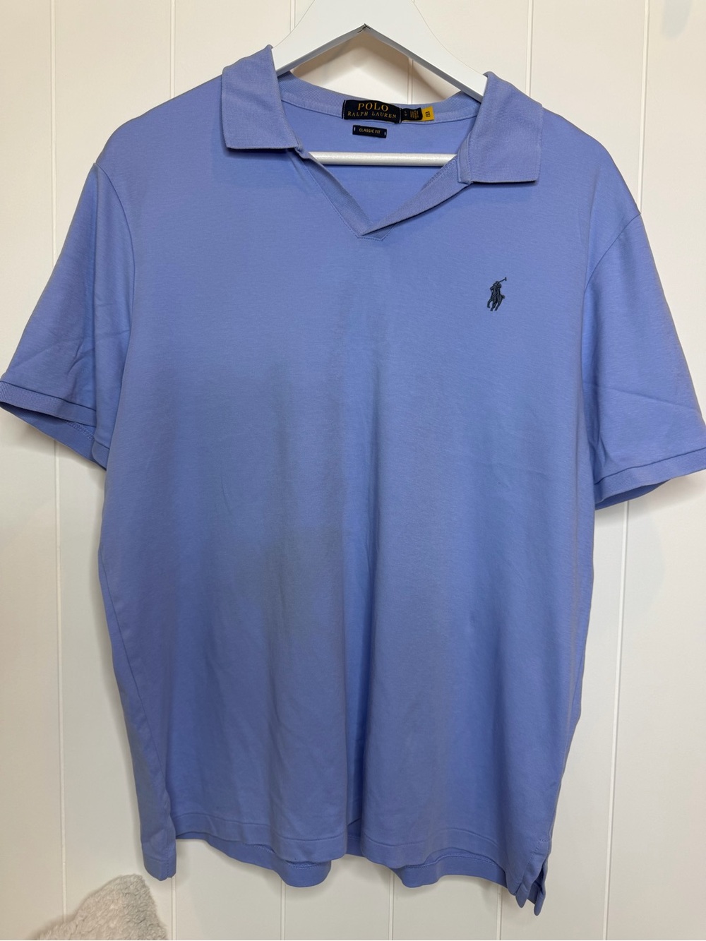 Ralph Lauren Men's Lavender Polo Shirt with Navy Pony